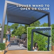 Backyard Discovery Sarasota 10'x10' Galvanized Steel Louvered Pergola Kit, Adjustable Roof