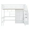 thumbnail image 5 of Harper & Bright Designs Full Loft Bed with Wardrobe Storage Space, Stairs Loft Bed with Desk and Shelves for Boys Girls, White, 5 of 16