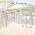 thumbnail image 3 of Gymax Ensemble de 3 Pcs pour Patio, Table de Bar d'Extérieur, Hauteur de Bar et 2 Chaises Sans Accoudoirs, 3 of 10