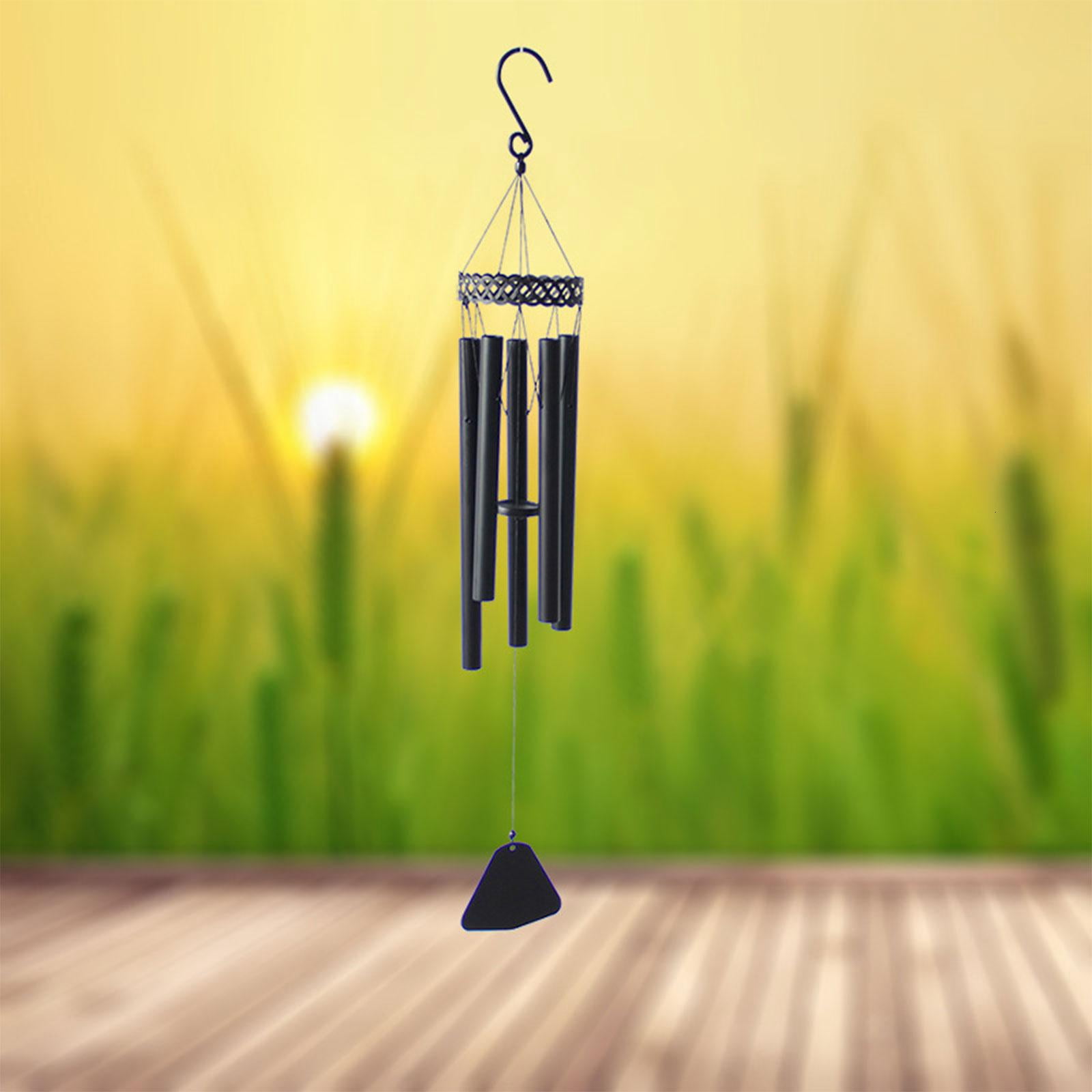 Yihuala Large Wind Chimes Outdoor Tone 36Inch Sympathy Wind Chimes for Outside with 5 Tubes Tuned Relaxing Black