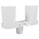 thumbnail image 1 of Soporte de pared con ventosa para cepillos de dientes, sin perforaciones, para baño (Kit de limpieza dental con dos tazas D806), 1 of 6