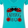 thumbnail image 4 of Inktastic Ladybug Hugs Cute Pair of Ladybugs Women's V-Neck T-Shirt, 4 of 5