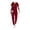 Burgundy, variant on Scrubs for Women Set - Stretch V-Neck Scrub Top & Jogger Pant with 8 Pockets COZY SCRUBS (Caribbean Blue)