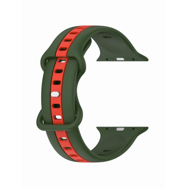 Correa Deportiva de Silicona para Apple Watch, Bicolor, Resistente al Agua, Unisex, Compatible con Series 1,2,3,4,5,6,7,8,9,10