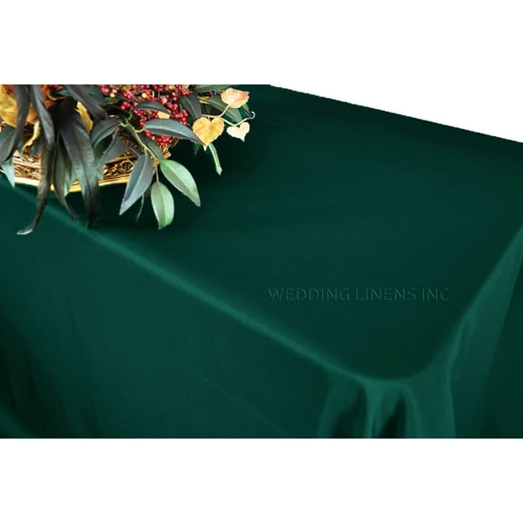 Wedding Linens Inc. 60"x120" Heavy Duty(200 GSM) Rectangular Polyester Tablecloth - Hunter Green / Holly Green