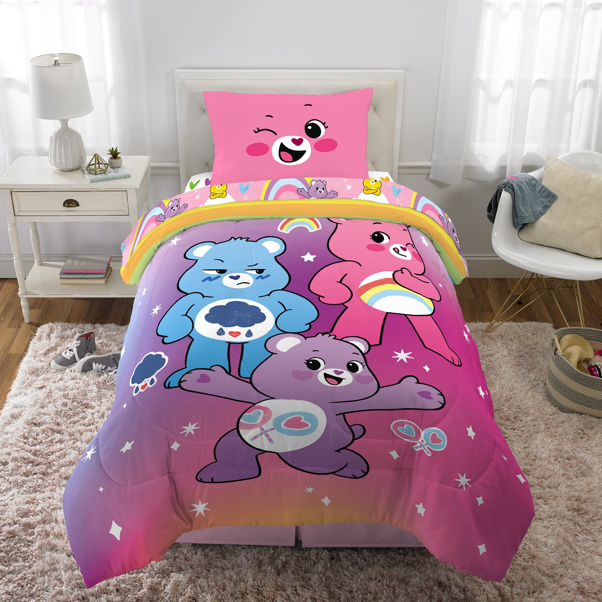 Care Bears Kids Twin Sheet Set, Pink and Purple, CloudCo