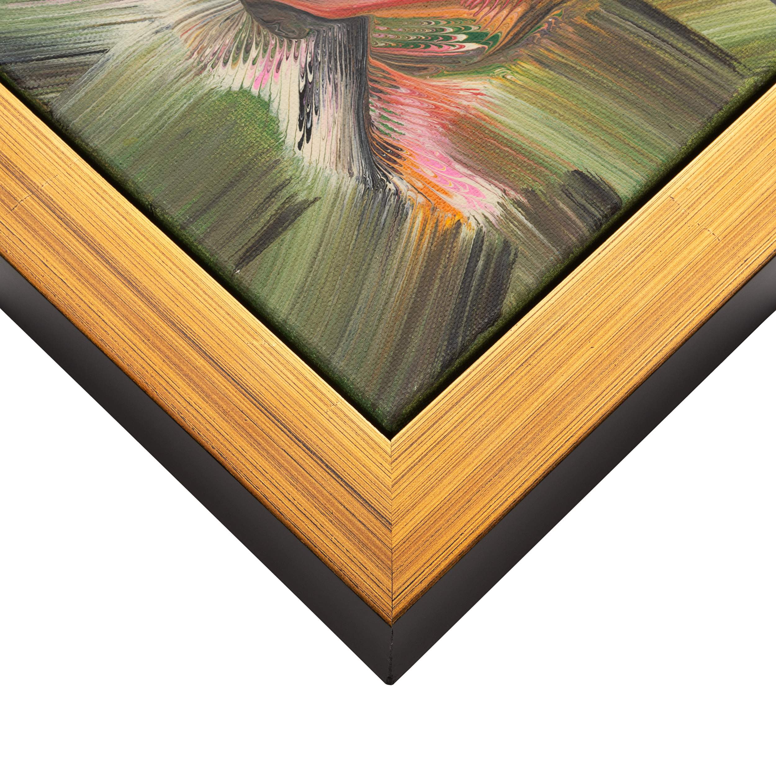 18x24 Canvas Frame Gold Solid Wood Floater Frame Width 2.5 Inches | Interior Frame Depth 1 1/4