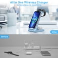 thumbnail image 4 of Cshidworld Wireless Charger, 3 in 1 Charging Station, 23W Fast Charging Dock for iPhone 17/16e/15/14/13/12/11 Pro Max, AirPods 4/3/2/Pro, iWatch Series 2-11, Samsung Charger Stand (Blue), 4 of 9