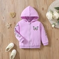 thumbnail image 3 of GYRATEDREAM Toddler Baby Girls Zip-up Hoodie Jacket Kids Spring Fall Long Sleeve Hooded Sweatshirts Coat Children Butterfly Print Pollover Tops Outwear for 18 Months-6 Years, 3 of 8