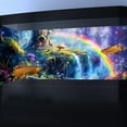 thumbnail image 2 of Blacklight Rainbow Waterfall Black Light Aquarium Background, UV Fish Tank Background Fantasy Landscape Mountain Terrarium Background with 10 EVA Double-Sided Tape, 48X24IN, 2 of 5