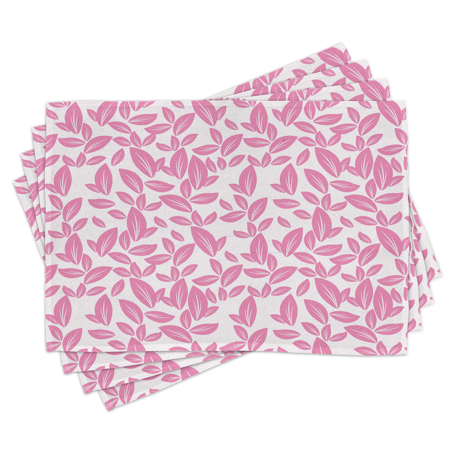 Pink Print Mat Ambesonne Flower Place Mats Set of 4, Big Pink Petals, Standard Size ...