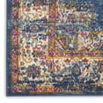 thumbnail image 5 of 10' Blue and Ivory Oriental Power Loom Distressed Runner Rug, 5 of 10
