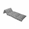 thumbnail image 4 of Skull Floor Pillow Lounger Cover, Knitting Chevron Texture with Brainpan Head Bone Ghostly Creepy Pattern Image, Nap Mat Printed Fabric Case for 5 Pillows, 88" x 27", Grey Black White, by Ambesonne, 4 of 5