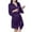 Purple, variant on RQYYD Women's Satin Robes 3/4 Sleeve Lace Trim Belted Robe Bride Bridesmaid Nightgown Elegant Bridal Comfy Kimono Bathrobe