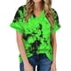 thumbnail image 1 of Puntoco Mujer Tie-Dye Cuello en V Túnica tops Crack Color Print Loose Manga corta tops Blusa Puntoco Puntoco-9114, 1 of 4