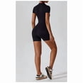 thumbnail image 6 of AEXTO Fashion Zipper Yoga Jumpsuit Short Playsuit Women Romper Short Sleeve Gym Fitness Overalls One Piece Sports Suit Unitard, Athletic Style Activewear, Stylish Activewear, 6 of 7