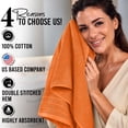 thumbnail image 4 of RIVERSIDE Bath Towel 4 Pack 30x60 Soft Cotton Quick Drying Large Towels for Bathroom - Orange, 4 of 9