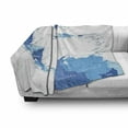 thumbnail image 3 of Central America Soft Flannel Fleece Throw Blanket, Detailed Map Illustration of Countries and Cities, Cozy Plush for Indoor and Outdoor Use, 50" x 70", Sky Blue Pale Blue, by Ambesonne, 3 of 6