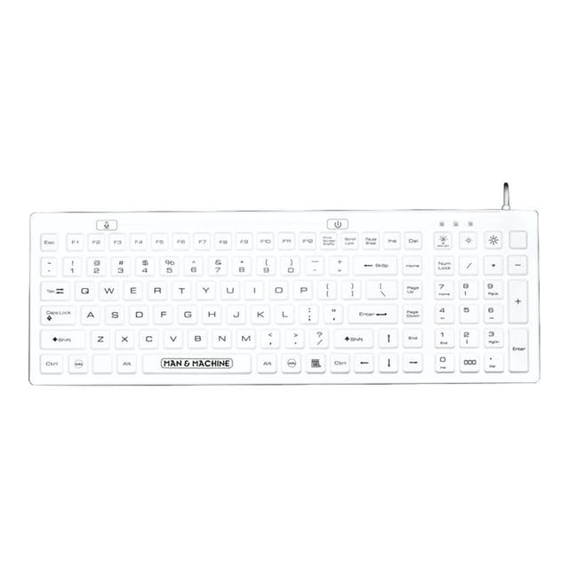 Man & Machine D Cool - Keyboard - washable - backlit - USB - QWERTY - US - white