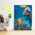 thumbnail image 6 of FMSHPON Sea Turtle Dolphin Ocean Clipboard Hardboard Wood Nursing Clip Board and Pull for Standard A4 Letter 13x9 inches, 6 of 8