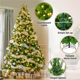 thumbnail image 3 of Alden Design 9Ft Pre-lit Flocked Artificial Christmas Tree with Incandescent Warm White Lights, Pure Green, 3 of 8