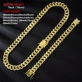 thumbnail image 5 of Men Women Hip Hop 13mm Crystal Cuban Chain HipHop Iced Out Bling Necklaces Fashion Charm Jewelry Bracelet&Necklace Set, 5 of 6