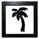 thumbnail image 1 of Coconut Tree Plant negro silueta Mesa de pared con marco cuadrado negro, 1 of 4