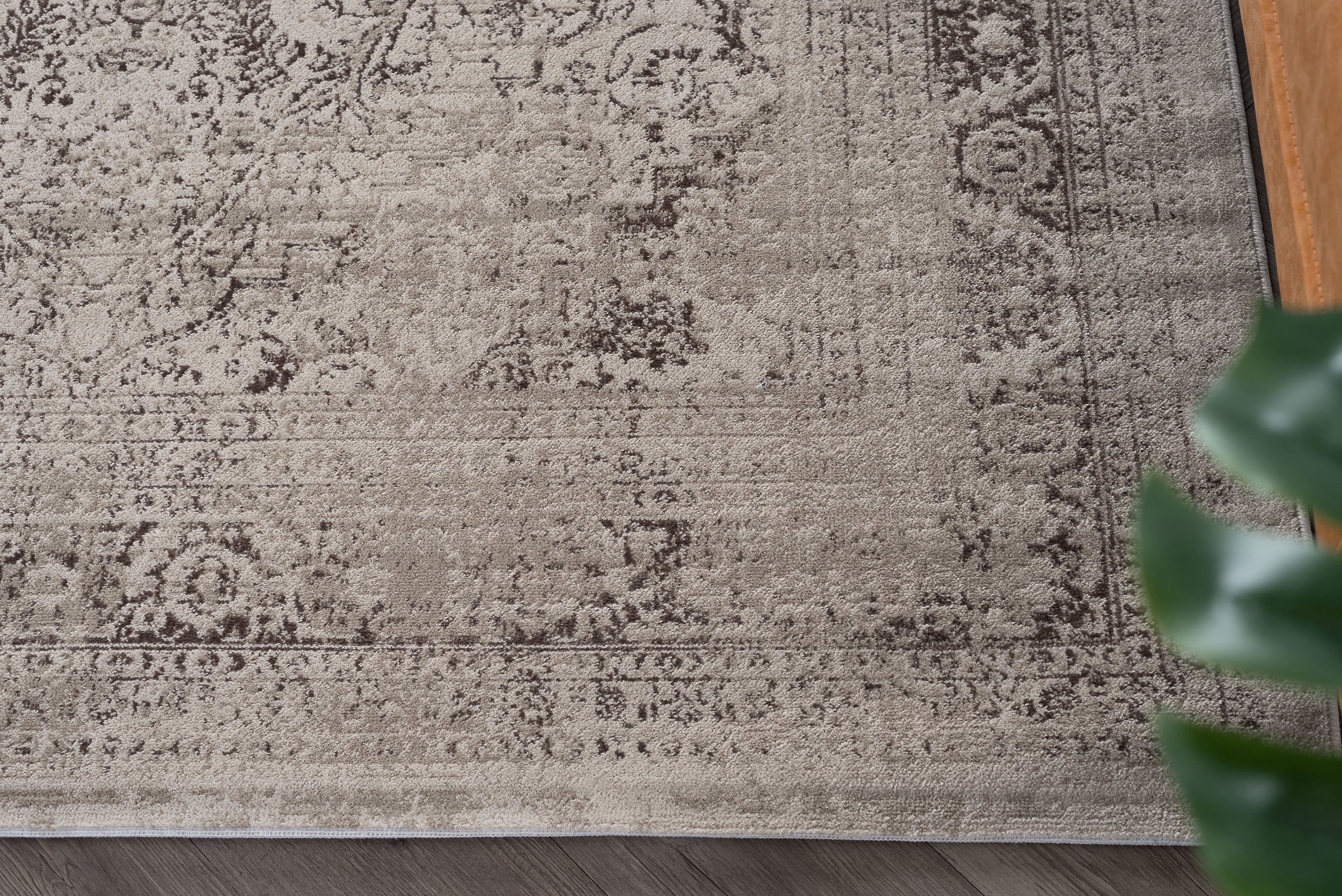 Transitional 5x8 Area Rug (5'3'' x 7'3'') Oriental Cream, Taupe Living Room Easy to Clean