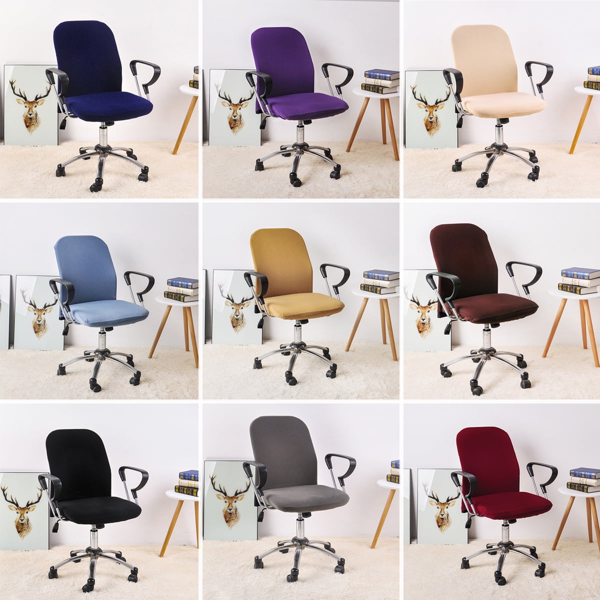 Stretchy Office Chair Cover Protector , Computer Office Chair Covers