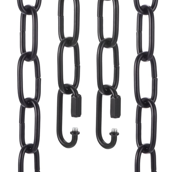 Uxcell 1ft Lighting Hanging Chain, 4mm/0.16" Looping Metal Pendant Chandelier Chain Extension with 2 Quick Link Lock for Hanging Plant Pendant Chandelier Light Fixture, Black