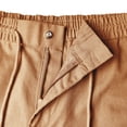 thumbnail image 4 of Mens Linen Shorts Casual Elastic Waist Drawstring 7 inch Inseam Shorts Stretch Summer Beach Wear Lightweight Khaki L, 4 of 5