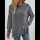 thumbnail image 5 of Sudaderas Holgadas de Larga para Mujer, de Canalé, con Abertura Lateral y Dobladillo Alto y Bajo, para Otoño Negro L, 5 of 7