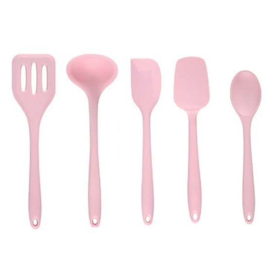 Tunhigl 5-Piece Nonstick Kitchen Spatula Set - Heat Resistant Up to 600°F, Dishwasher Safe Cooking Utensils for Baking, Mixing & More Pink