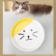 thumbnail image 4 of Cuenco de cerámica para mascotas, plato de alimentación para mascotas, soporte , Protector de cuello, aperitivo enlatado Cara de gato amarillo Yuyangstore Cuencos para gatos, 4 of 8