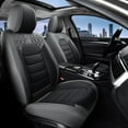 thumbnail image 4 of Florich Full Set Seat Covers, Waterproof Faux Leather Seat Protectors, Comfortable Auto Interior Cushions Fit for Most Cars SUV Trucks, Black&Gray, 4 of 9