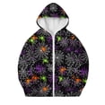 thumbnail image 2 of Odeerbi Kids Boys Girls Fall Winter Zip Up Hoodies Halloween Sweatshirt Jacket Kids Fashion Cute Print Long Sleeve Hooded Sweatshirt Coat with Pocket Kids Clothes Purple, 2 of 6