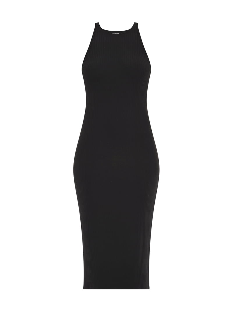 ribbed black midi dress Ramy Brook Kira Ribbed Knit Sleeveless Midi Dress in Black