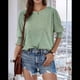 thumbnail image 3 of Blusa Tipo Túnica Informal con Cuello Redondo y Ligera para Mujer, Color Verde , Talla S, 3 of 7