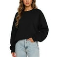 thumbnail image 4 of Resicozy Womens Sweatshirts Oversized Crewneck Y2K Hoodies Fall Fashion 2025 Solid Color Clothes Cute Winter Pullover Sweater Black XL, 4 of 6