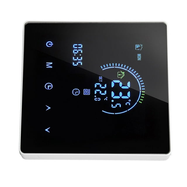 Digital Thermostat, AC90-240V Touch Screen Thermostat Remote Control Sensing Line 3500W Wall Mounted Low Consumption for Home 16Awith Sensing Line,16A with WiFiwith