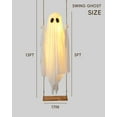 thumbnail image 6 of GOBWCOT Halloween Outdoor Decorations - 59-inch Large Hanging Swing Ghost Halloween Decorations with Remote Control Light Strings for Horror Ghost Party Halloween Outdoor Decorations, 6 of 7