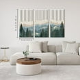 thumbnail image 4 of Large Mountain Wood Wall Art 16x32 Inch Abstract Mountain Landscape Wall Decor Green Nature Scenery Artwork for Bedroom Living room Office Set of 3, 4 of 7