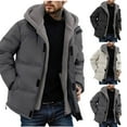 thumbnail image 2 of ZCFZJW Men's Mountain Ski Jacket Waterproof Fleece Liner Snow Coat Plush Thick Warm Winter Windproof Hooded Raincoat with Pockets Gray S, 2 of 8