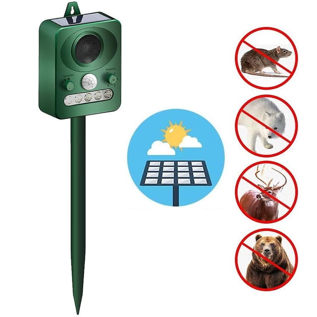 Repelente de animales solar Dispositivos disuasorios de animales al aire libre con picos que repelen perros, gatos, ardillas, mapaches, ratas Repelente ultrasónico de animales