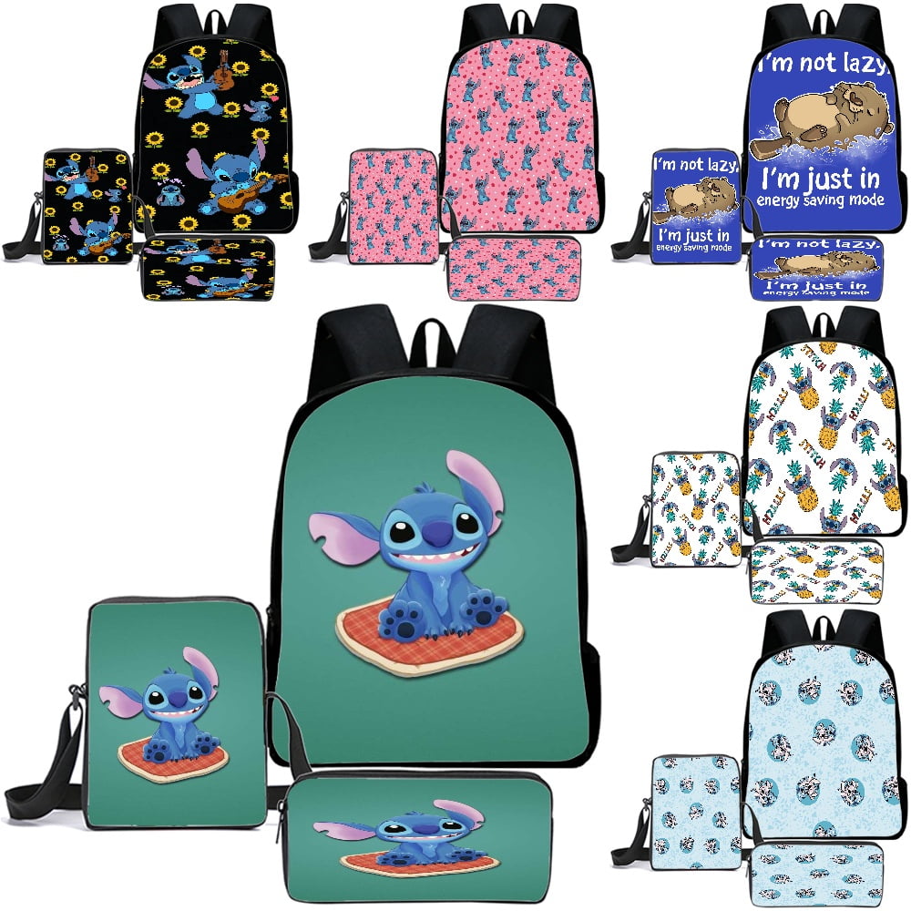Stitch Cartoon Cartoon 16" Kids Cartoon Backpack Anime Backpack with