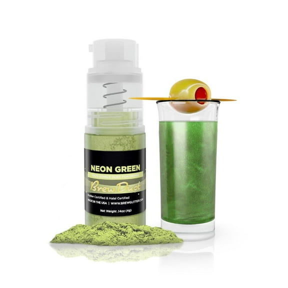 Brew Dust - Neon Green Edible Drink Powder - Silky Swirl, Beverage Safe, 4g Spray Pump