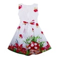 thumbnail image 2 of Robe Fille Champignon Fleur Herbe Imprimé Pois Ceinture Rouge 5 Ans, 2 of 4