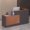 Left180-BrownGray, variant on Haooyeah L-Shaped Reception Desk Left, Keyboard Tray, Lockable Drawers & File Cabinet, 70.9"W Walnut & Slate Gray