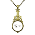 thumbnail image 1 of Line Drawing Left Gesture Pattern Necklace Antique Guitar Jewelry Music Pendant, 1 of 3