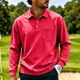 thumbnail image 2 of Trgacdwlo Polo Shirts for Men Breathable Mens Long Sleeve Shirts Summer Fall Moisture Wicking Mens Golf Polo Shirt with Pocket Red XL, 2 of 10